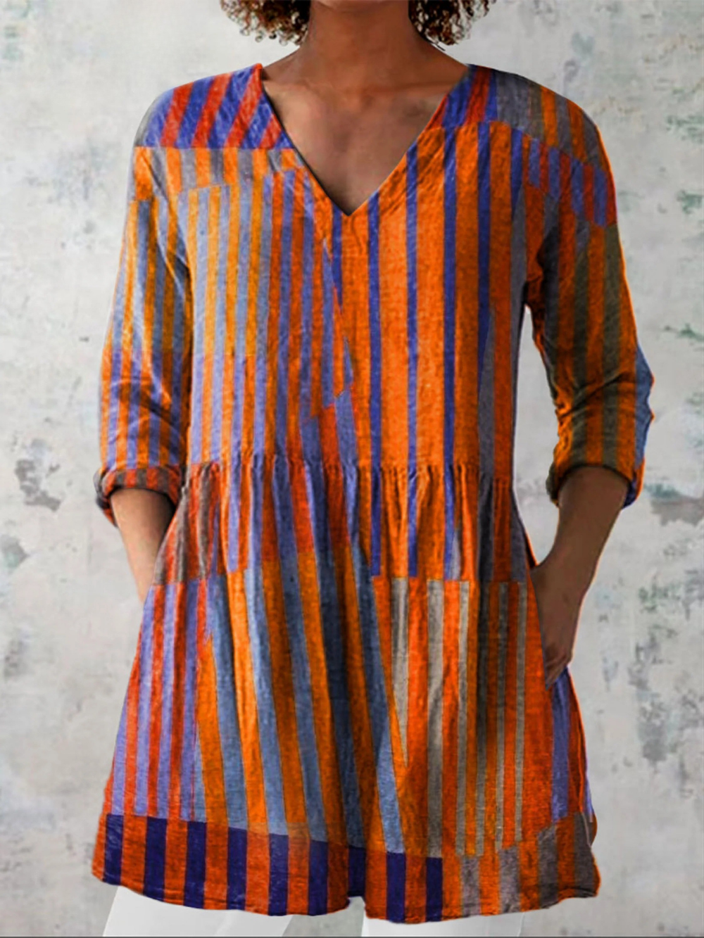 Nadia | Blusa Longa com Decote em V