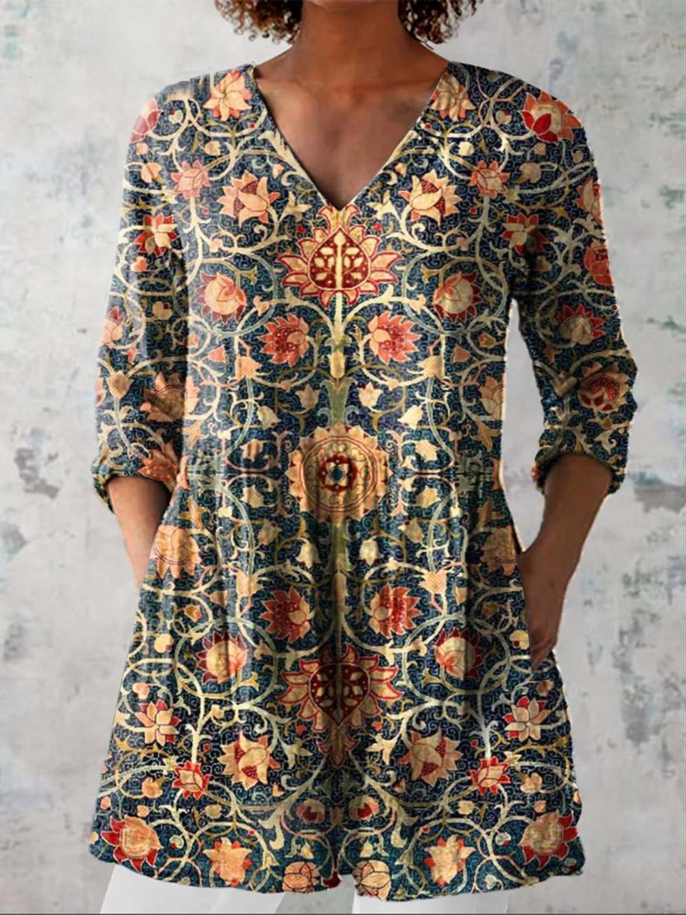 Celine | Blusa Longa com Decote em V