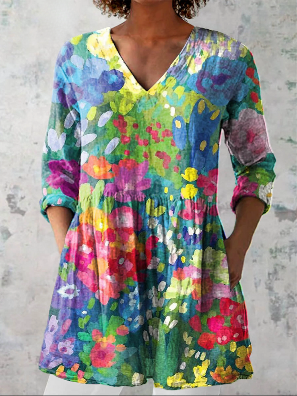Maelle | Blusa Longa com Decote em V