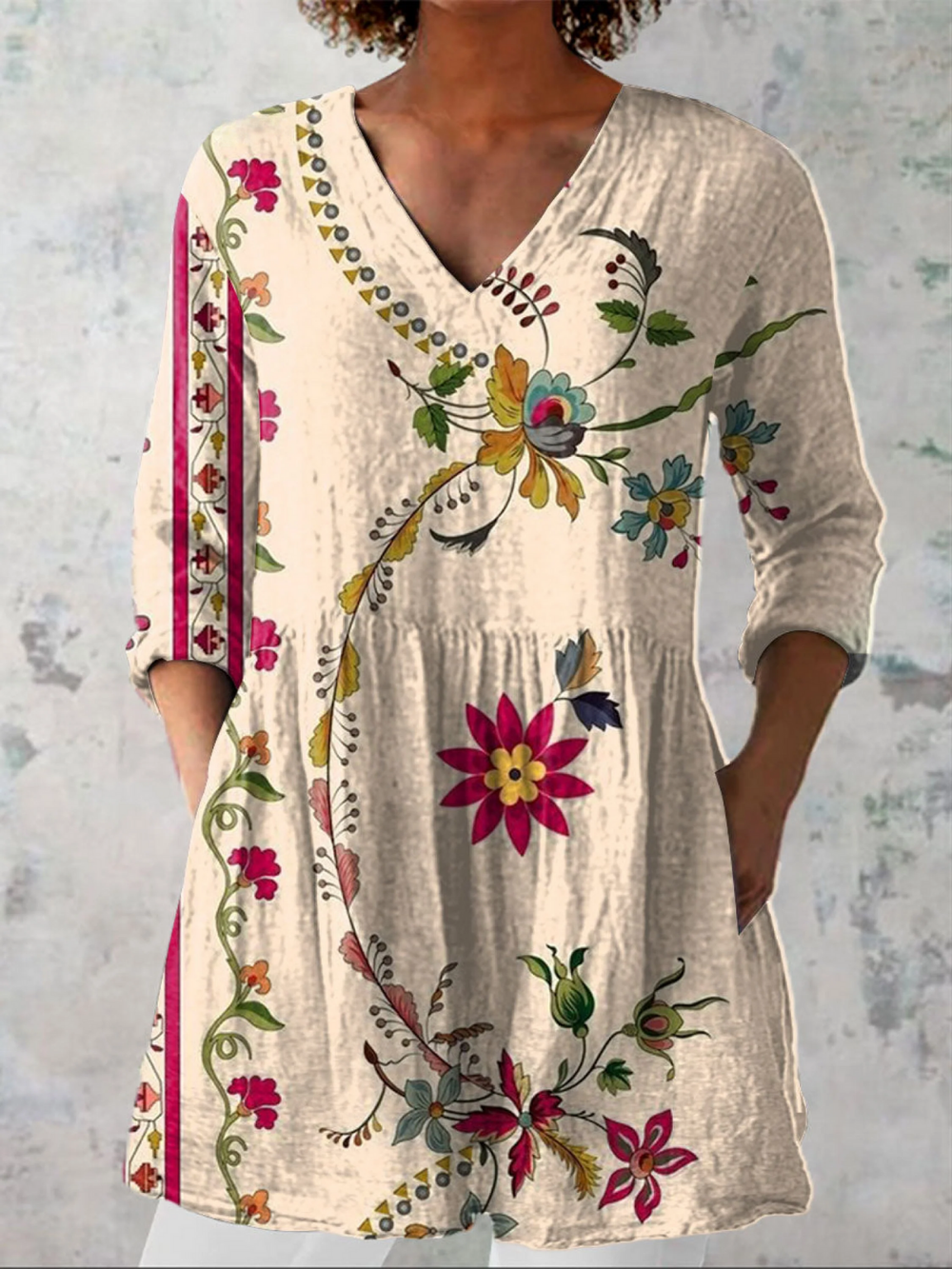 Clara | Blusa Longa com Decote em V