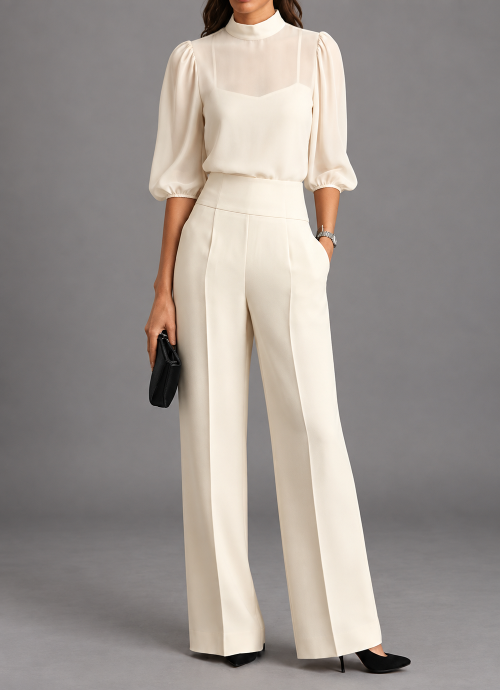 Nádia Conjunto Elegante de Três Peças