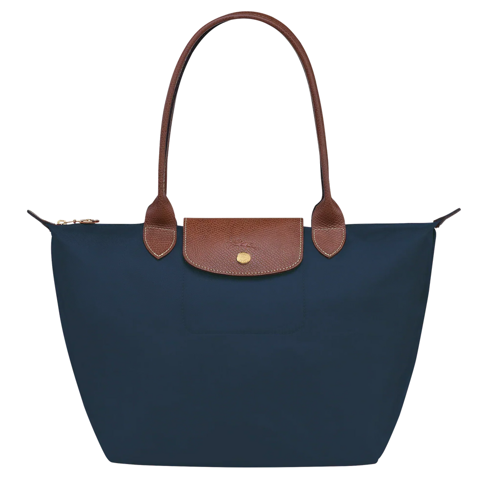 Longchamp - Tote Médio Le Pliage, Azul-marinho