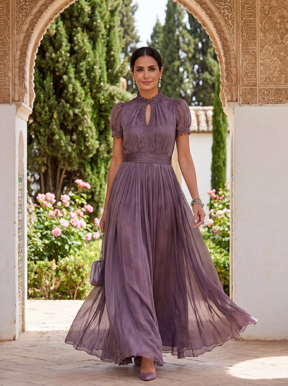 Vestido Longo Flavia em Tecido Luxuoso - Elegância Inigualável