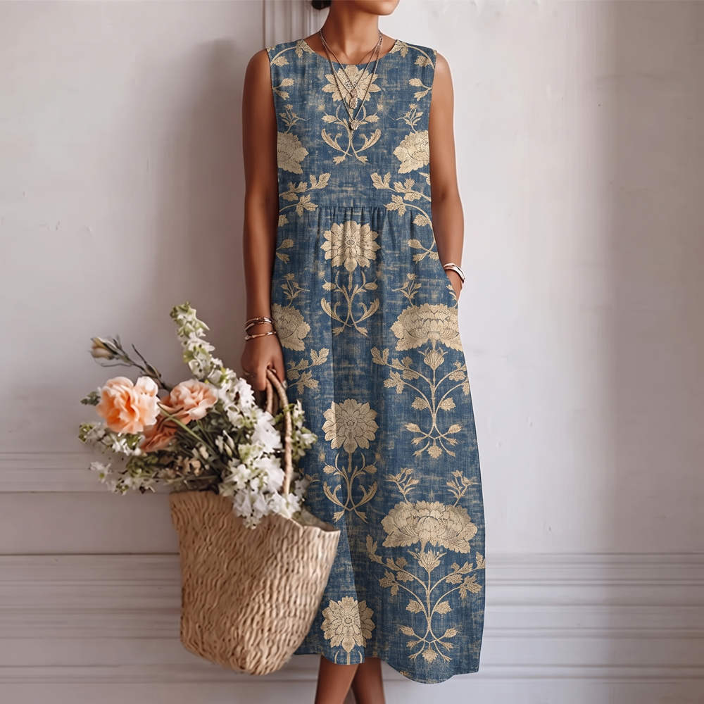 Aurora™ | Vestido Midi Floral Clássico